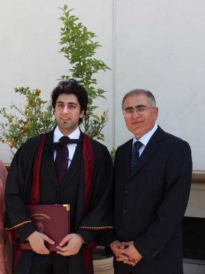 Hammaad with Father on Graduation day